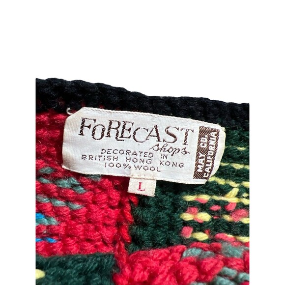 Vtg Forecast afghan crotchet pattern sweater vest teacher nature Sz L Wool - Picture 5 of 5